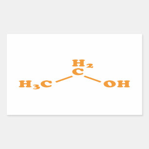 Alcohol Ethanol Molecular Chemical Formula Rectangular Sticker
