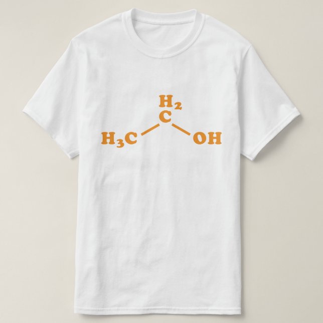 Alcohol Ethanol Molecular Chemical Formula T-Shirt (Design Front)