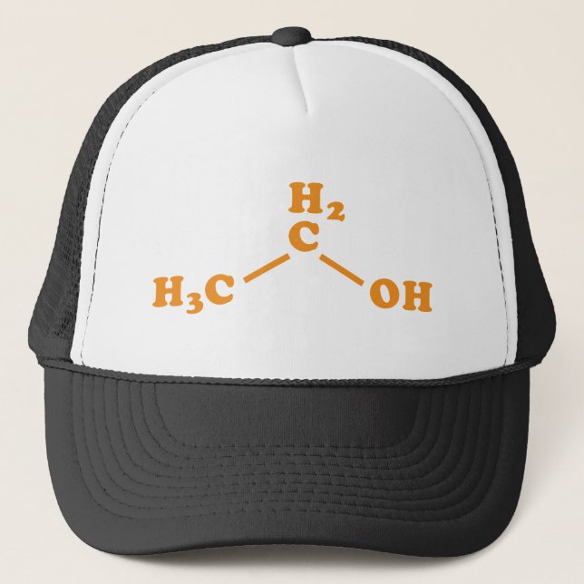 Alcohol Ethanol Molecular Chemical Formula Trucker Hat (Front)
