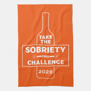 Alcohol Free And Sober Challenge Tea Towel