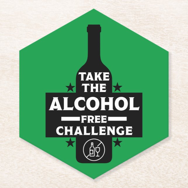  Alcohol Free And Sober Paper Coaster (Front)
