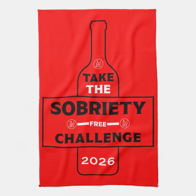  Alcohol Free And Sober Tea Towel (Vertical)