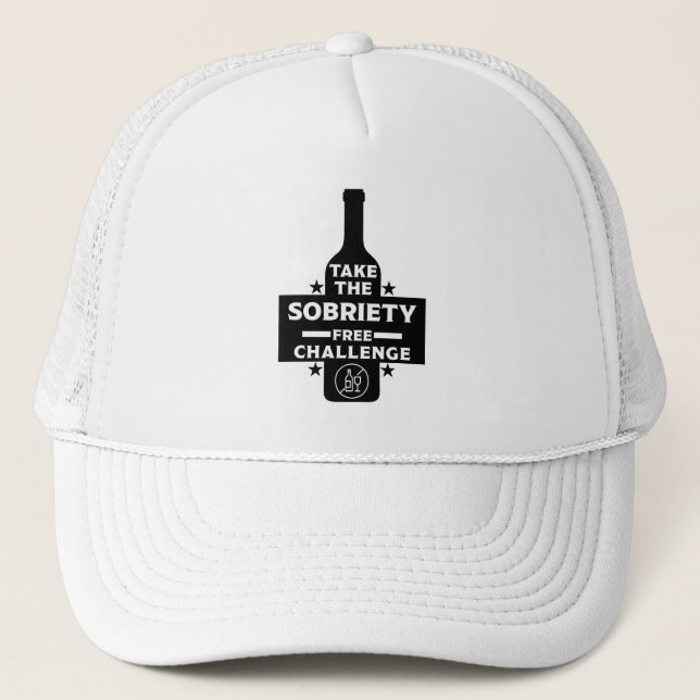 Alcohol Free And Sober Trucker Hat (Front)