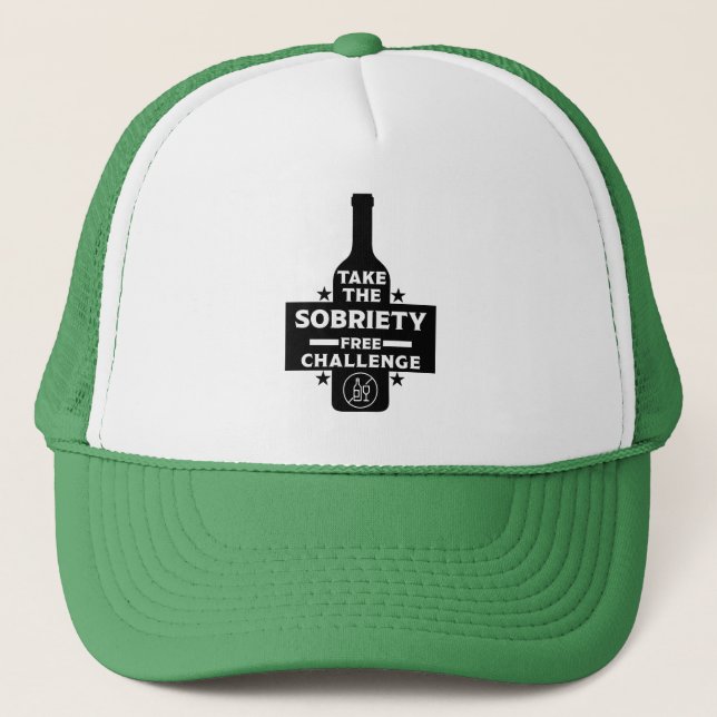  Alcohol Free And Sober Trucker Hat (Front)