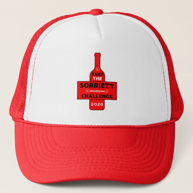  Alcohol Free And Sober Trucker Hat (Front)