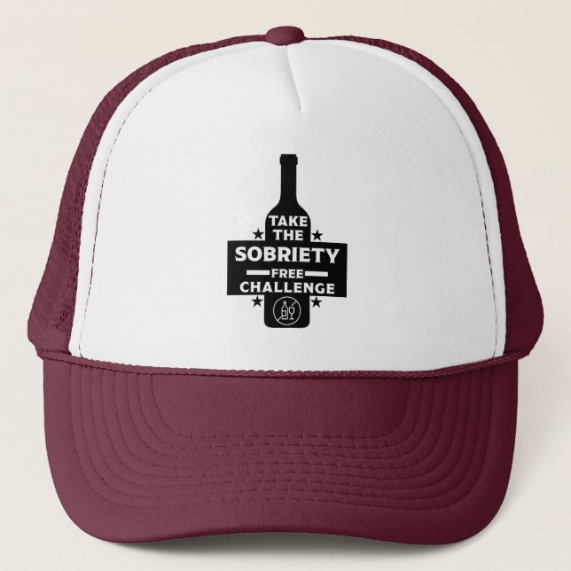  Alcohol Free And Sober Trucker Hat (Front)