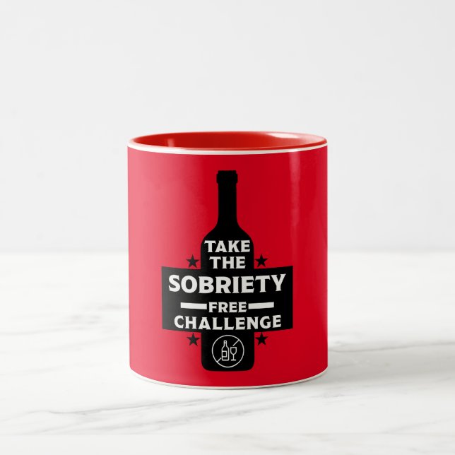  Alcohol Free And Sober Two-Tone Coffee Mug (Center)