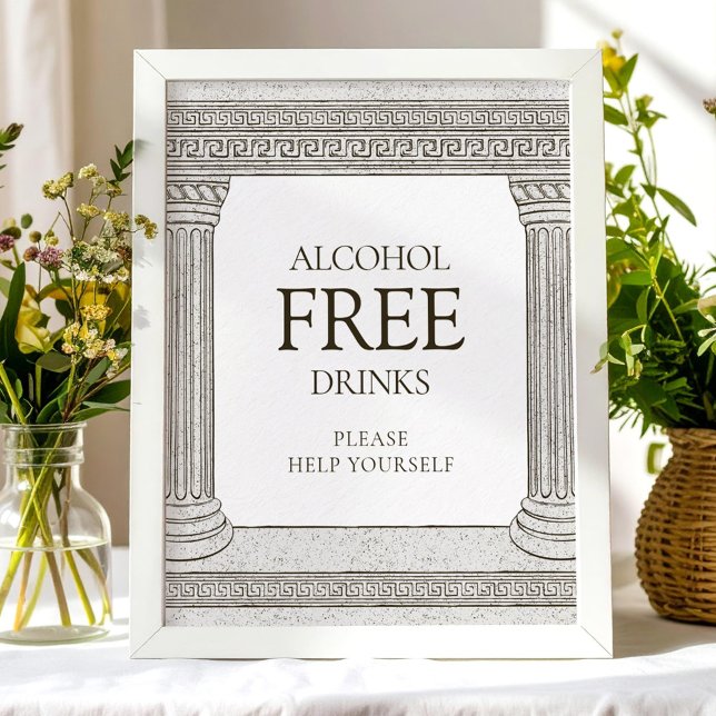 Alcohol Free Drinks party sign with columns (Creator Uploaded)