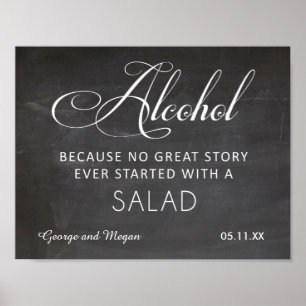 Alcohol - funny wedding chalkboard sign