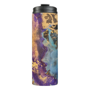 Alcohol Illustration. Decoration Paint. Bright Col Thermal Tumbler