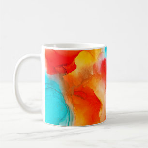 Alcohol ink abstract background, macro photoabstra coffee mug