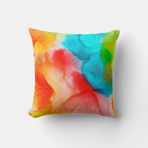 Alcohol ink abstract background, macro photoabstra cushion