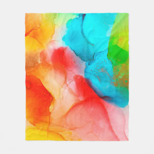 Alcohol ink abstract background, macro photoabstra fleece blanket