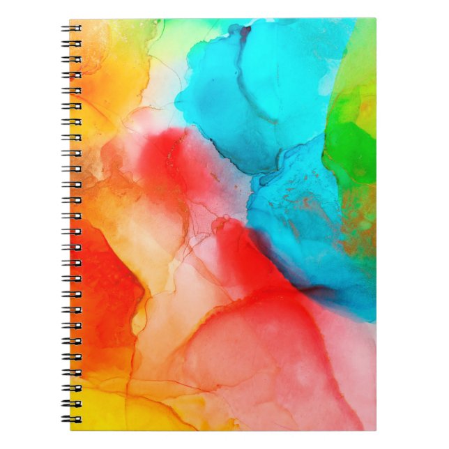 Alcohol ink abstract background, macro photoabstra notebook (Front)