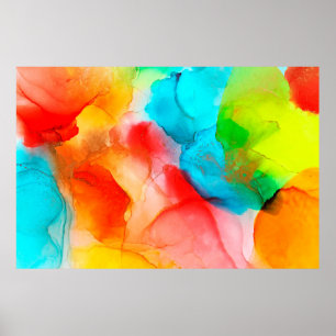 Alcohol ink abstract background, macro photoabstra poster