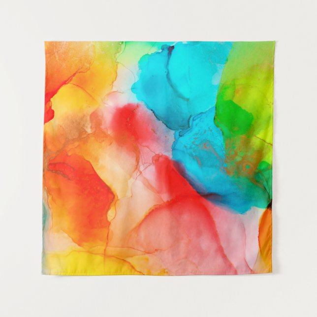 Alcohol ink abstract background, macro photoabstra tapestry (Front)