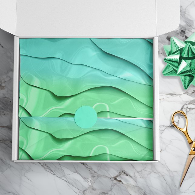 Alcohol Ink Abstract Layer Multi Shades of Green Tissue Paper (Creator Uploaded)