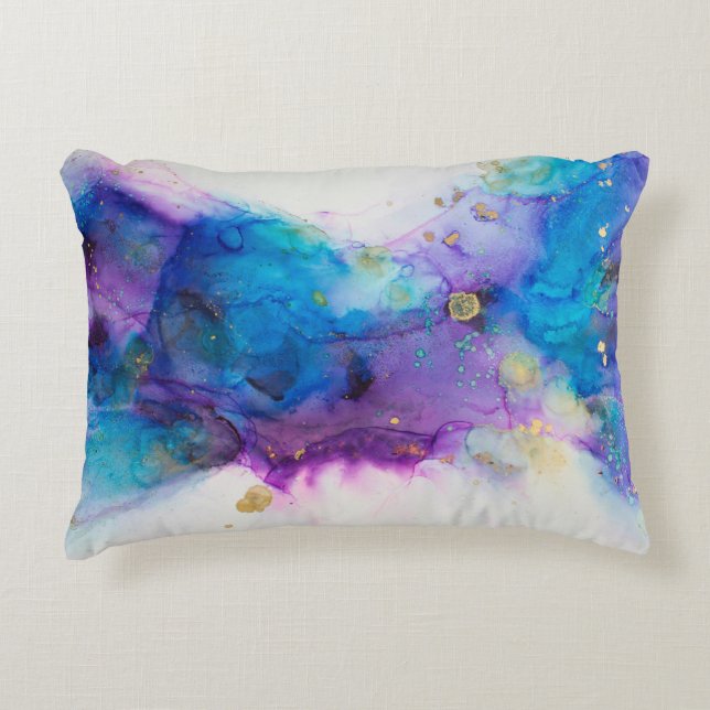 Alcohol Ink Art. Abstract painting. Alcohol Ink ba Decorative Cushion (Front)