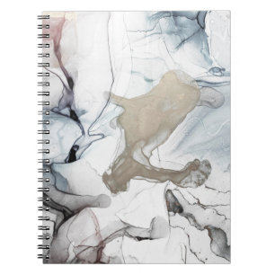 Alcohol Ink Art. Delicate and Black Spots. Sky clo Notebook