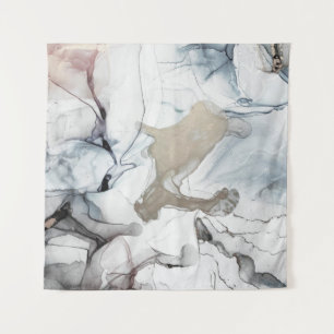 Alcohol Ink Art. Delicate and Black Spots. Sky clo Tapestry
