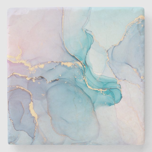 Alcohol Ink Art  Stone Coaster (Front)