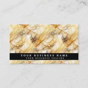 Alcohol Ink B&W + Gold Marble Business Cards