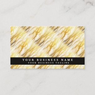 Alcohol Ink B&W + Gold Marble Business Cards