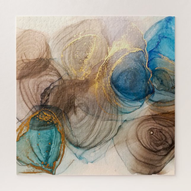 Alcohol Ink, Bleached Mineral Abstract. Jigsaw Puzzle (Vertical)