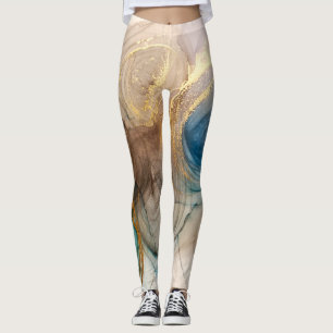 Alcohol Ink, Bleached Mineral Abstract. Leggings