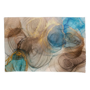 Alcohol Ink, Bleached Mineral Abstract. Pillowcase
