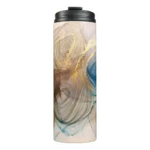 Alcohol Ink, Bleached Mineral Abstract. Thermal Tumbler