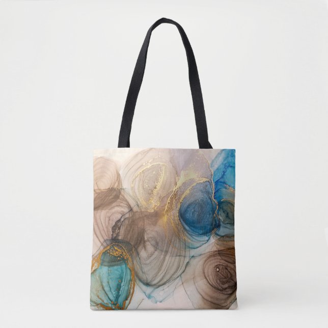 Alcohol Ink, Bleached Mineral Abstract. Tote Bag (Front)