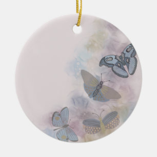 Alcohol Ink Butterflies  Ceramic Ornament