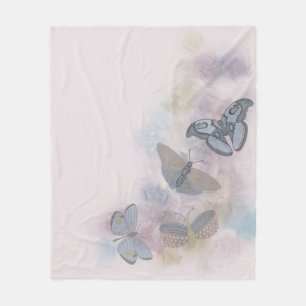 Alcohol Ink Butterflies  Fleece Blanket