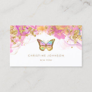 alcohol ink butterfly logo business card