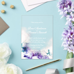 Alcohol Ink Chic Wedding Acrylic Invitation