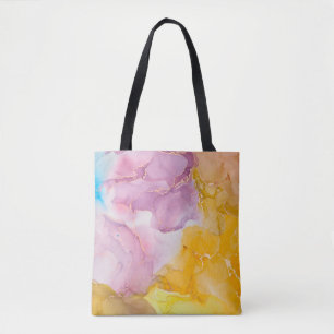 Alcohol ink colors translucent. Fluid Art. Modern Tote Bag