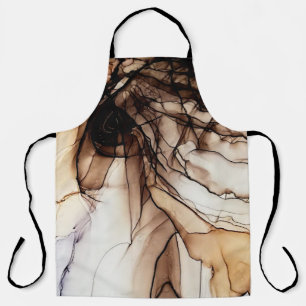 Alcohol Ink Colour. Grey Handmade Marble Texture. Apron