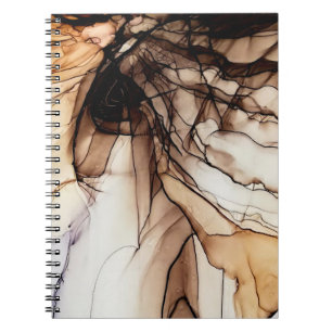 Alcohol Ink Colour. Grey Handmade Marble Texture. Notebook