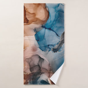 Alcohol ink colours translucent. Abstract multicol Bath Towel