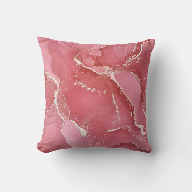 Alcohol ink colours translucent. Abstract multicol Cushion (Front)