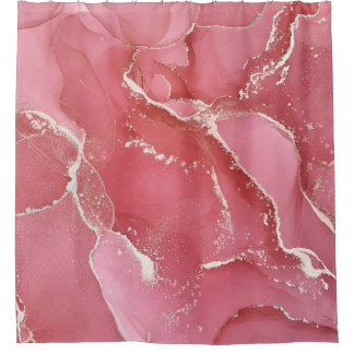 Alcohol ink colours translucent. Abstract multicol Shower Curtain