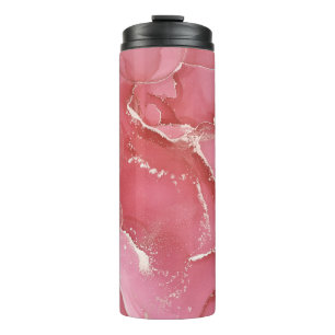 Alcohol ink colours translucent. Abstract multicol Thermal Tumbler