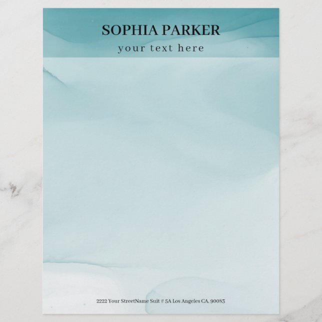 Alcohol Ink  Custom Letterhead (Front)