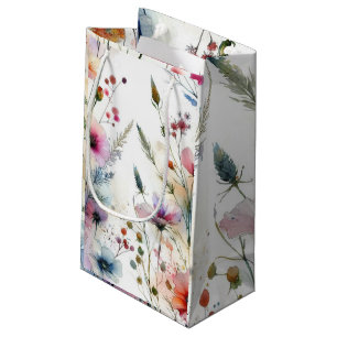 Alcohol Ink Floral Watercolor Small Gift Bag