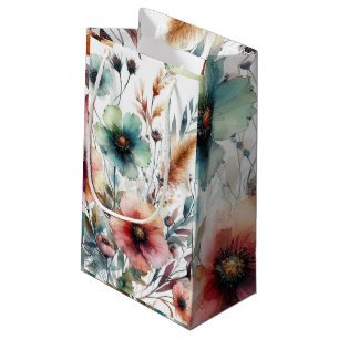 Alcohol Ink Floral Watercolor Small Gift Bag