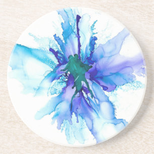 Alcohol Ink Flower Coaster