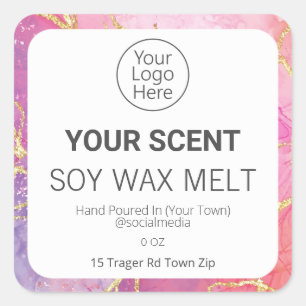 Alcohol Ink Gold Vein Soy Wax Melt Product Labels