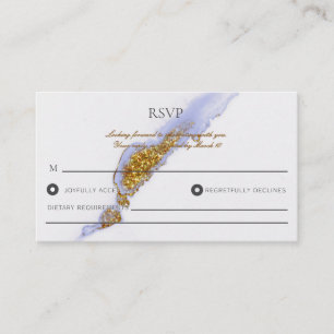 Alcohol Ink Handmade Glitter Wedding RSVP Card