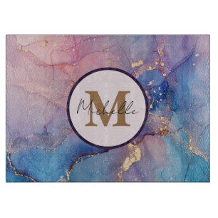 Alcohol Ink Marble Effect Abstract Cutting Board